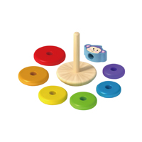 Jouet d'empilage d'animaux arc-en-ciel en bois intelligent, en promotion