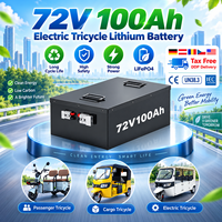 Batterie lithium haute capacité 72V 100Ah pour moto électrique, scooter électrique, vélo électrique, deux roues, batterie rechargeable avec BMS