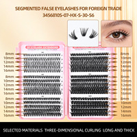 Kit de cils en grappes synthétiques réutilisables et moelleux pour extensions de cils DIY, avec logo personnalisé, vente en gros, marque privée, emballage de luxe