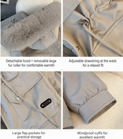 Parka courte d'hiver pour femme, style coréen, avec grand col en fourrure, coupe ample, rembourrée et épaisse, personnalisable OEM/ODM avec logo