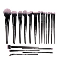 Maange pinceaux cosmétiques 18 pcs Private Label Rose Noir Ombre à paupières Blender Ensemble de pinceaux de maquillage personnalisés