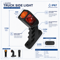 Feu de position latéral LED en forme de L pour camion, 12V 24V, étanche, lampe de signalisation d'avertissement pour Scania, Mercedes, MAN, DAF