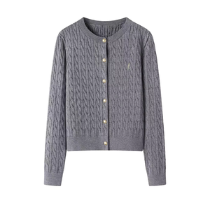 <span class=keywords><strong>Cardigan</strong></span> da <span class=keywords><strong>Donna</strong></span> Personalizzato ODM, Vestibilità Regolare, 100% <span class=keywords><strong>Cotone</strong></span>, Lavorazione a Trecce, Bottoni Frontali, Maniche Lunghe, Antipiega, per Uso Quotidiano Casual - Product Image 2