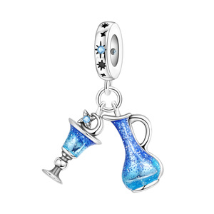 Original White Copper <b>Bead</b> <b>Bracelet</b> - DIY Blue Galaxy Cocktail Decorative Jewelry, Personalized Women's Jewelry - Product Image 1