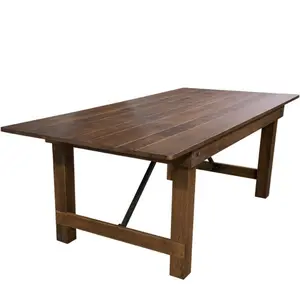 American country log farm table retro do-down semplice pino in legno massello per banchetti all'aperto