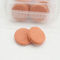 Macarons sandwichs aux saveurs de fruits à prix compétitif, biscuits colorés à la fraise, emballage en sachet, friandises sucrées aromatisées
