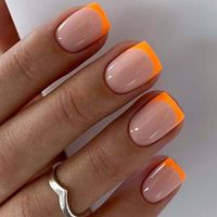 Faux Ongles Courts Nude Français en Acrylique ABS Réutilisables à Coller – Vente en Gros