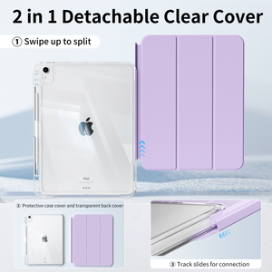 Acrylic PC rõ ràng Trường hợp với có thể tháo rời PU <span class=keywords><strong>Leather</strong></span> bìa cho <span class=keywords><strong>iPad</strong></span> thế hệ thứ 10 10.9-inch(2022)/<span class=keywords><strong>iPad</strong></span> 11th 11 "(A16, 2025) trường hợp - Product Image 4