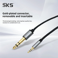 Câble audio plaqué or mâle-mâle 3,5 mm 6,35 mm 1 m en PVC pour ordinateur portable, mixeur en direct, amplificateur vidéo et microphones