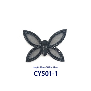 تطريز فراشة من حجر الراين للأحذية وتزيين الملابس CY501-1 46×34 مم - Product Image 2