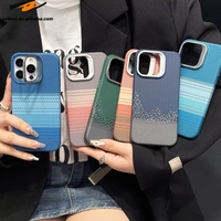 Funda Magnética con Diseño Abstracto a Cuadros para iPhone 18 17 16 15 14 13 Pro Max, con Marco de Aleación para la Cámara y Soporte Plegable