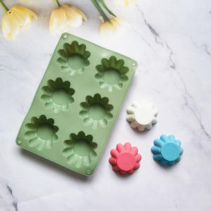 Nuevo producto de silicona <span class=keywords><strong>6</strong></span> celosías flan tarta forma chocolate DIY pastel galleta pastelería molde para hornear hecho a mano - Product Image 5