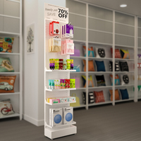 Étagère de présentation multifonctionnelle portable, détachable, sur pied, en métal robuste, avec hauteur réglable