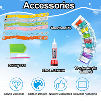 Kit de bracelet DIY à points de strass, ensemble de bracelets scintillants avec autocollants de pierres précieuses pour filles, cadeau d'anniversaire, jouet éducatif artisanal