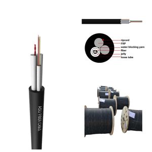 Cable óptico de núcleo ASU 1-24, orden mínima de 1km, <span class=keywords><strong>2</strong></span> miembros de fuerza central FRP, cables de comunicación de red FTTH aéreos planos - Product Image 3