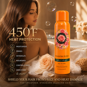 Perfume para el cabello, acondicionador en spray, biotina, cafeína, proteína 450 ℉   Spray Protector de Calor Anti-Frizz con Aroma a Rosas para Brillo del Cabello - Product Image 5