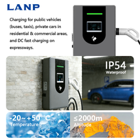 Borne de Recharge Murale pour Véhicules Électriques 20kW 30kW 40kW IP54 à Courant Réglable DC, Station de Recharge Rapide pour Voitures Électriques, Pile GBT CCS2, Chargeur EV Intelligent