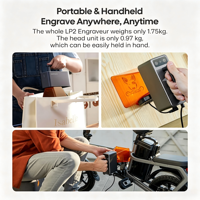 Machine de gravure laser portable LaserPecker LP2 5W pour bois, cuir, pierre, papier, cadeaux personnalisés DIY
