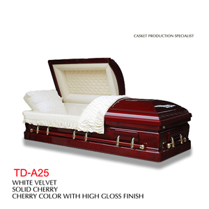 Caja de ataúd de madera maciza de estilo americano, ataúd funerario tallado de almacenamiento ajustable blanco de fábrica - Product Image 3