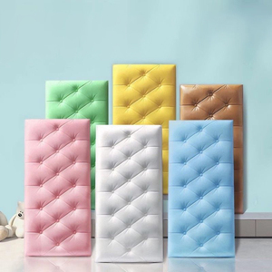 Adhesivo de cama de <span class=keywords><strong>pared</strong></span> anticolisión, <span class=keywords><strong>papel</strong></span> tapiz de espuma decorativa, envoltura suave autoadhesiva, tatami estéreo 3D para niños - Product Image 1