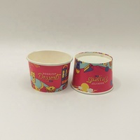 Contenant à glace jetable blanc mini 100 ml, bol personnalisé imprimé pour gelato, yaourt, crème glacée, gobelet en papier avec couvercle en papier plastique