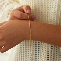 Bracelet de barre de nom personnalisable de boutique barre gravable Bracelet réglable barre creuse personnalisée