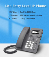 Solución de teléfono VoIP rentable para pequeñas empresas, conmutador de red de llamadas de 3 vías, ID de llamada, 13 teclas DDS, teléfono
