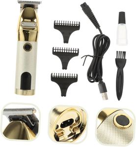 Máquina Cortadora de Pelo Profesional Inalámbrica Recargable para Barbería Gold Barber Shop - Product Image 2