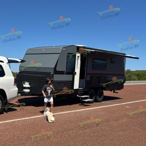 Caravan Fuoristrada Standard Australiano da 22 Piedi, <span class=keywords><strong>Camper</strong></span> Offroad di Lusso in Vetroresina <span class=keywords><strong>con</strong></span> Ampio Salotto a Divano, Caravan Ibrido Familiare - Product Image 4