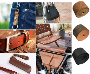 Nubuk çılgın at PU tam tahıl deri şerit 1.5MM kalın kemer el sanatları takım atölye için 1.47 inç genişlik şerit el yapımı - Product Image 6