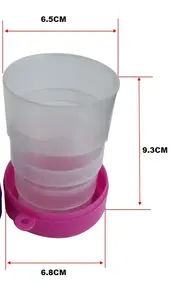플라스틱 200ML 6.7 OZ 텔레스코픽 개폐식 접이식 접이식 접이식 재사용 가능한 야외 캠핑 여행 컵 알약 상자