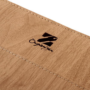 Carnet de notes professionnel à feuilles mobiles en cuir avec finition imitation bois, grain de bois importé, personnalisable - Product Image 3