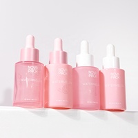 Ensemble d'Emballages Cosmétiques Roses – Flacons Compte-gouttes en Verre 30ml 50ml 60ml et Pots de Crème en Verre Roses 30g 50g 60g 100g – Bouteilles de Sérum Vides