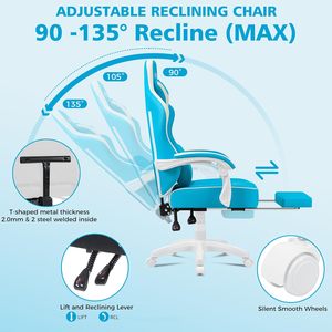 Échantillon gratuit, chaise de jeu personnalisable à dossier haut, chaise de jeu pour ordinateur, chaise de sport électronique avec repose-pieds - Product Image 2