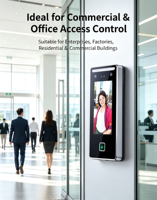 Terminale di Controllo Accessi con Riconoscimento Facciale, Sistema di Rilevamento Presenze Biometrico, Schermo Touch, Basato su Linux, Audio Unidirezionale, TCP/IP, Bluetooth