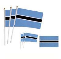 Gran oferta, 14x21cm, Mini países globales, banderas ondeantes de mano, bandera personalizada de Burkina Faso impresa, bandera animadora con asta de plástico