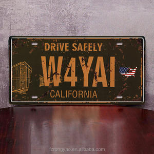 Placa de <span class=keywords><strong>Matrícula</strong></span> Metálica Estilo Antiguo con Números en Relieve, Recuerdos Vintage, Placas Decorativas para Colgar, Accesorios para Automóviles - Product Image 2