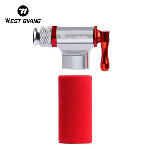 WEST BIKING Bomba de Bicicleta Portátil de Aleación de Aluminio, Mini Bomba de <span class=keywords><strong>CO2</strong></span>, Cabezal de Inflador, Bomba Manual, Schrader Presta, Bicicleta de Montaña, Ciclismo de Emergencia - Product Image 1