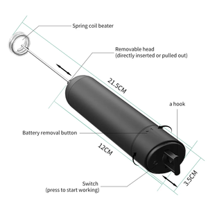 <span class=keywords><strong>Mousseur</strong></span> à lait électrique portatif professionnel à piles, mélangeur à café automatique avec support – Meilleures ventes - Product Image 6
