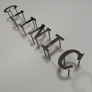 Al aire libre espejo Oficina de la compañía de Metal <span class=keywords><strong>Interior</strong></span> carta señalización 3d pulido montado en la pared de la señal - Product Image 3