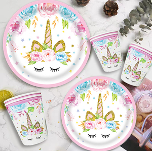 Nicro tinh xảo Crafted Unicorn chủ đề bộ đồ ăn thiết lập cho 16 khách bé Gái Hạnh Phúc sinh nhật đảng trang trí bên Nguồn cung cấp - Product Image 3