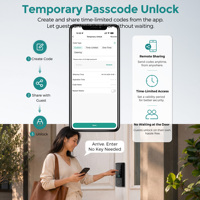 Serrure intelligente à empreintes digitales SJJ TTLock Tuya App, clavier tactile, carte IC, entrée sans clé, porte en verre, reconnaissance faciale