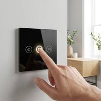 Sakelar Tirai ZigBee TL EUC01 EU Dengan 3 Tombol Sentuh Buka Hentikan Tutup Panel Kaca untuk Kontrol Tirai Hotel dan Rumah