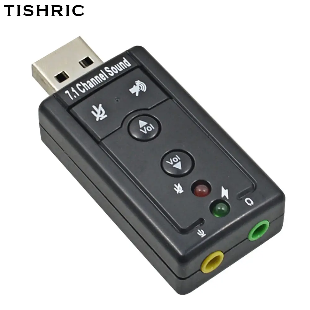 मैक कंप्यूटर लैपटॉप के लिए TISHRIC 5HV2 7.1 बाहरी USB साउंड कार्ड एडाप्टर 3.5 मिमी जैक से USB ऑडियो इंटरफ़ेस माइक्रोफ़ोन हेडफ़ोन