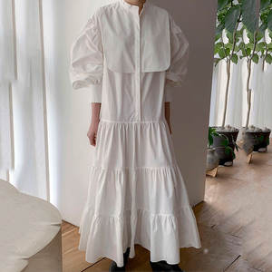 Vestido Coreano Elegante Retro de Primavera y Otoño para Mujer, Vestido Casual Holgado con Mangas Farol y Manga Larga - Product Image 3