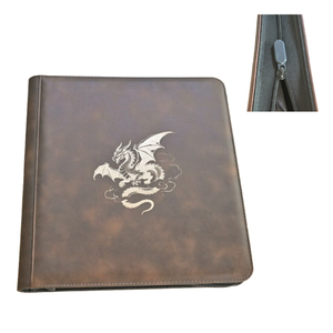 Classeur de cartes à collectionner à 12 pochettes en cuir PU avec fermeture éclair, album de rangement étanche pour cartes de jeu, pages transparentes - Product Image 2