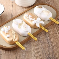 Bâtonnets en acrylique personnalisés avec nom, bâtonnets de crème glacée en or rose avec logo, bâtonnets de gâteaux réutilisables, bâtonnets de sucettes glacées, décorations de gâteaux, fête de mariage