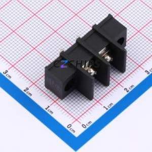 MX25CM-7.62-02P-BK01-Cu-S-A Barrier Terminal Block Through hole,P=7.62mm Connector Two Sides 7.62mm 1x2P Straight Pin - Product Image 1