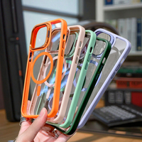 Coque de téléphone magnétique en acrylique transparent avec support en alliage pour appareil photo et protection d'objectif pour iPhone 17, 16 Pro, 15 Pro