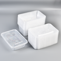 Boîte d'emballage alimentaire jetable en PP, directement de l'usine, micro-ondable, transparente, en plastique, pour la préparation des repas